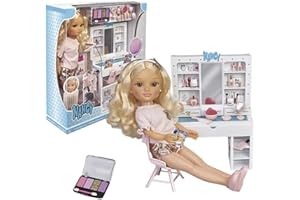 Nancy Un día de Belleza, Muñeca de Pelo Rizado con un tocador de Maquillaje y Peinados, Juego con Accesorios y Pegatinas para Decorar, Recomendado a Partir de 3 años, Multicolor
