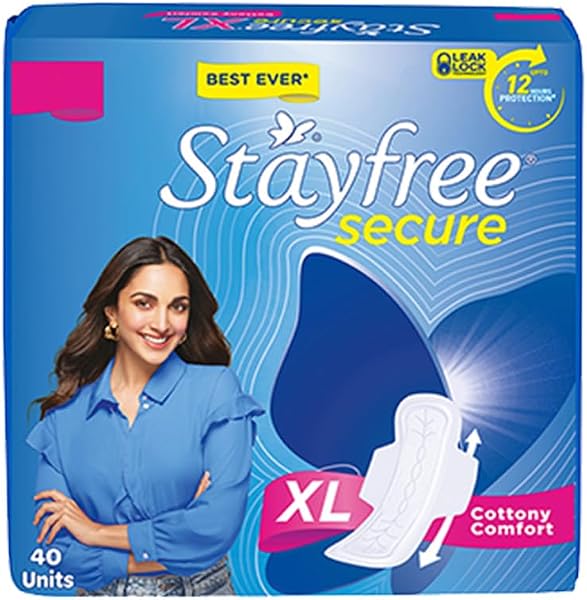 Stayfree Secure XL Sanitary Pads For Women| 40 Pads | Cottony Soft Cover |…