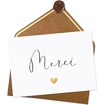 Afie 69 Glückwunschkarte 'MERCI' – Goldglanz, 11,5x17 Cm, Mit Umschlag, Hergestellt In Frankreich
