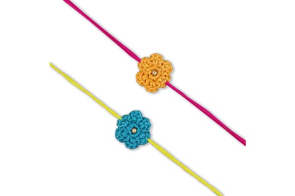 Prapti Handicrafts Handmade Designer Crochet Eco-Friendly Rakhi For Brothers,Sisters,kids Combo Pack