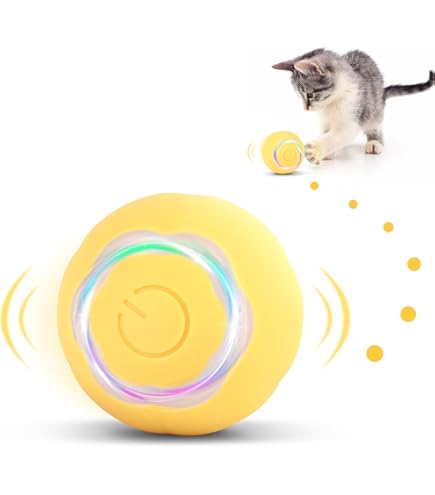 Giocattolo Elettrico Per Gatti Con Palla Rotante - Auto-Rotante A 360°, Con Coda | Intrattenimento Interattivo - Foto 6