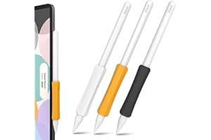 NIUTRENDZ 3 Stück Silikon Griff für Apple Pencil 2. Generation Schutzhülle Zubehör Ergonomisches Design Ärmel Halter【Magnetisches Aufladen & Double Tap】(Apple Pencil 2nd, Weiß+Orange+Schwarz)