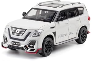 Swift 1/24 Scale Nissan Patrol Car Model, Die-Cast Model Car, Pull-Back Car Toy for Kids & Adults, White