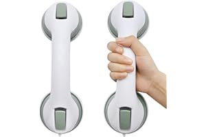 YANCLIFE 2 Pezzi Maniglia Doccia con ventose per Anziani e disabili per Bagno Corrimano in Plastica Antiscivolo, Maniglia con ventosa, Maniglia di sicurezza, per Vasca da Bagno Portatile per Bambini e Anziani