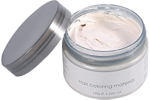 FILFEEL Wosk do koloryzacji włosów, 120g Błoto do stylizacji włosów dla mężczyzn Kobiety Jednorazowe maści do farbowania Unisex DIY Krem fryzjerski na Halloween Party Cosplay (biały)