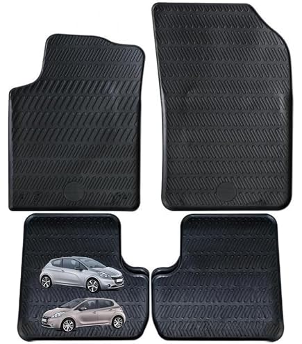 Tappetini Auto J&J AUTOMOTIVE NORM 3D In TPE | Su Misura Per Peugeot 208 (2012-2019) | Kit 4 Pezzi | Gomma Inodore, Antiscivolo E Facile Da Pulire