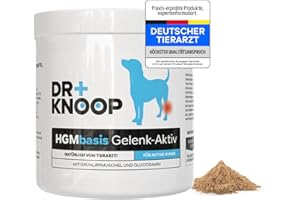 HGM Grünlippmuschel Pulver für junge aktive Hunde, Gelenk- & Knochenschutz durch Glucosamin, entwickelt vom Tierarzt Dr. Knoop, mit leckerem Vanille Geschmack, 500g Vorratspack