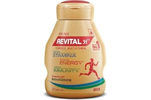 Revital H Multivitamin For Men (60 Capsules) With Natural Ginseng, Zinc, 10 Vitamins & 8 Minerals For Daily Energy, Stamina &