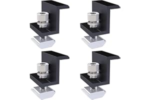 HAIERDIDI End Clamps Solar Panel Mount Set of 4 Including Screws Z-shaped Adjustable 30 mm Solar Module Edge Clamps for PV Solar Module Fixings on the Roof for Motorhome Roof Camping Plata