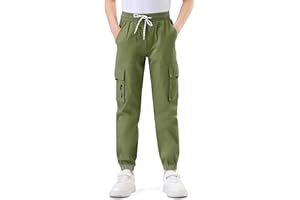 Csqtongan Jungen Hosen Cargohose Kinder Jogginghose Cargo Hose Freizeithose mit Elastischem Bund