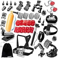 Zookki Accessories Bundle Kit for GoPro Hero 5 4 3+ 3 2 1 Black Silver and SJ4000 SJ5000 SJ6000, Sports Camera Accessory Set for Xiaomi Yi/Lightdow/WiMiUS/DBPOWER/dOvOb