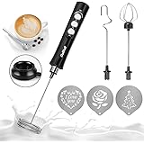 Dallfoll Elektrische melkopschuimer, USB-oplaadbaar melkopschuimer, 3-in-1 melkopschuimer, elektrisch voor koffie/latte/cappu