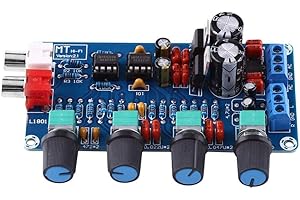 Denash HIFI Pre-amplifier Board, NE5532 OP-AMP Volume Tone Adjustment Preamp HIFI Amplifier Audio Assembled Board Kit