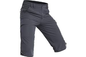 Wespornow 3/4 Kurze-Hosen-Herren Bermuda-Cargo-Outdoor-Shorts Wasserdicht Cargohose Wanderhose Stretch Trekkinghose Sporthose Fahrradhose Lang MTB Sommer für Männer