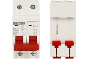 MENAYODA 2P DC Leitungsschutzschalter, 500V DZ47-63Z Mini Leistungsschalter, DC Trennschalter DIN-Schienenmontage für Solarpanel Grid System Schiff Energie Photovoltaik Systeme (16A)