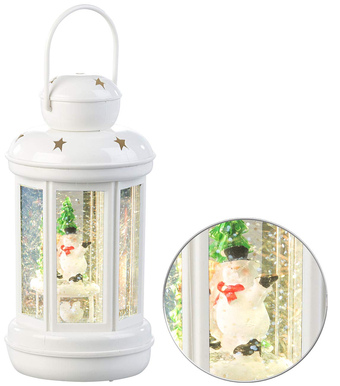 Infactory 2er-Set Schneekugeln Mit Singendem Weihnachtsmann - LED-Laterne Deko