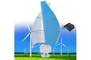 FABLESTORYEM éolienne 12000W,12V 24V 48V éolienne Verticale à Arbre de Lévitation Magnétique Hélicoïdal,Générateur à Aimant Permanent Triphasé,avec Contrôleur,pour Maison/Terrasse/Chalet/Camping-Car,D-24V