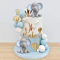 Elefanten-Kuchendekoration – Rosa Oder Blau, Für Babyparty, Geburtstag Oder Torten