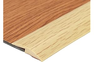 GELINTONG 2 Mètres Bande de Seuil de Porte de Sol en PVC Vinyle,Autocollant garniture de Bordure de Moquette,Profilé de Transition,Barre de Moquette,Convient Pour une Pente de Seuil de 5 mm.