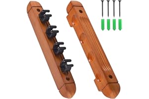 rockible Porte-Queue de Billard Porte-bâton de Billard Porte-Queue de Billard Support Mural avec 4 Clips de Queue pour Joueurs de Billard