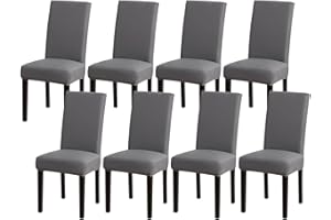 ‎MAFUDOXI mafudoxi Stuhlhussen 8er Set, Stretch Abnehmbare Waschbar Stuhlbezug, Stretch Stuhlhusse mit Gummiband, für Hotel, Bankett, Restaurant, Haus, Party, Hochzeit(Grey, 8Stück)