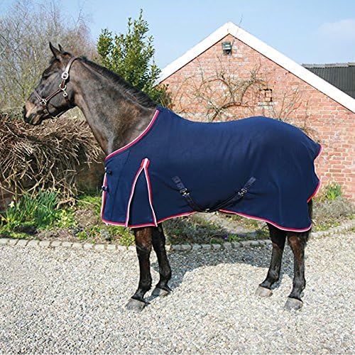 WOLSELEY essentials Navy with Red & White Binding Smart Soft Wickable & Breathable Horse Fleece Rug AND Tigerbox® Antibacterial Pen!
