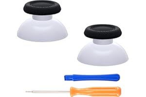 eXtremeRate Joystick pour ps5 Manette Accessoires,Stick Analogique pour ps4 Manette,Bâtons de Pouce-Noir&Blanc