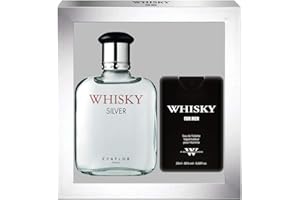 WHISKY SILVER • Cofanetto Eau de Toilette 100ML + profumo da viaggio 20 ml • Spray • Profumo Uomo • Regalo • EVAFLORPARIS