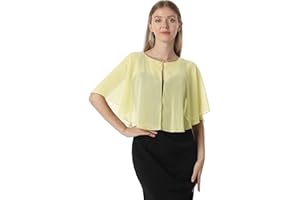 HOTSHAWL Chiffon Capelet Soft capes Shawls and Wraps for Evening Dress Wedding Cape 1920s shawl accessories for women flapper Cover Up
