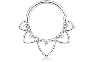 BodyBonita 16G/18G Piercing Septum Colgante Acero Inoxidable 316L Piercing Nariz Aro Piercing Helix Tragus Hombre Mujer Daith Conch Rook Oreja Piercing Pendientes Aros Plata/Dorados 14K 8mm/10mm