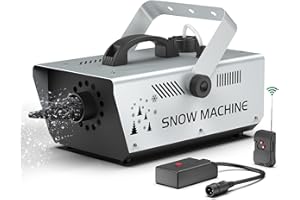 FODEXAZY 1200W Schneemaschine mit Fernbedienung und Kabelsteuerung, 3m Schneespray Einstellbare Flockengröße für Weihnachten Hochzeiten Partys Bühnen