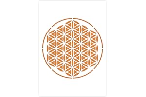 QBIX Stencil Template - A4 Mandala Stencil for DIY Home Decor - Reusable Mylar Plastic Stencil for Painting, Baking, Crafts, Wall, Furniture