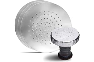 ProBytes Perforated Silver Aluminium Shisha Foils - 12 x 12 Cm, Pre-Punched, Precisely Pierced Holes, Frank Incense, Bakhoor, Loban, Dhoop, Fits Standard Hookah Coal Bowl Heads - 50 Round Sheets Pack