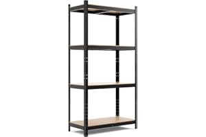 COSTWAY Regał do dużych obciążeń, 4 poziomy, metalowy, obciążenie do 720 kg, wtykowy, do piwnicy, warsztatu, wymiary: 80 x 40 x 160 cm (czarny)