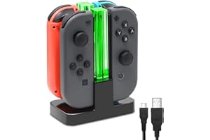 FastSnail - Dock di ricarica compatibile con Joy-Con per Switch, con indicatore LED a lampione, stazione di ricarica compatibile con dispositivi Joy-Con per Switch, con cavo di ricarica