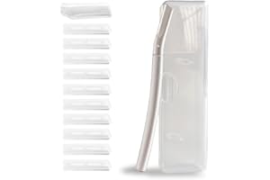 SIBLAIES Augenbrauenrasierer mit 10 Klingen aus rostfreiem Stahl und tragbarem Etui. Damen-Gesichtsrasierer aus Anti-Rost Legierungen, Elegant und Langlebig. Geschärftes Rasiermesser in Silber