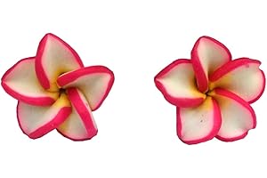 Miniblings fleur blanc rouge jardin de fleurs Boucles d'oreille 3d Kawaii de 15mm - Boucles d'oreille bijoux de mode main I PLUG Boucles d'oreille