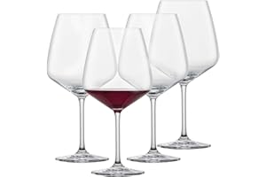 SCHOTT ZWIESEL Copas de vino tinto Borgoña Tulip (set de 4), copas gruesas de Borgoña para vino tinto, copas de cristal Tritan aptas para lavavajillas, fabricadas en Alemania (art. nº. 123608)