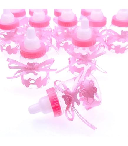 24 Mini Biberon Trasparenti Riempibili Per Baby Shower - 9x4 Cm In Plastica Alimentare | Bomboniere E Decorazioni Per Feste, Compleanni E Rivelazione Di Genere