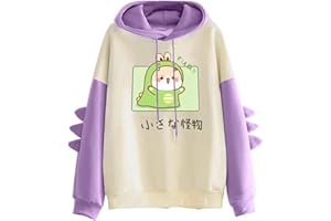 ALUEEU Sudadera Chica Adolescente con Capucha Mujer Sudaderas Juveniles con Estampado de Kawaii Dinosaurio Casual Ropa Top Invierno Otoño 2021