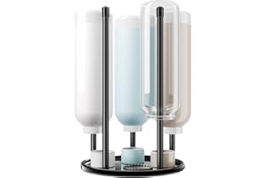 JOSMIMIC Flaschenhalter für SodaStream - Premium Abtropfhalter aus Keramik Abtropfständer mit Abtropfwanne für 5 SodaStream Crystal | Emil Flaschen Schwarz