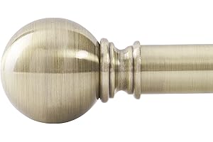 NICETOWN Barra de Cortina Ventana 2,54 cm de Diámetro 182 a 365cm con Remates Redondos Para Salon Decorativa Extensible Universal con Remates Redondos Color Bronceador