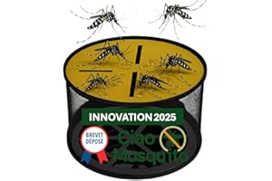 piège à Moustique ecologique Interieur Exterieur – Anti Moustique Tigre & Larves – sans Insecticide ni Électricité – Réutilisable (sans Recipient), Flotteur + Filet +3 Disques – Jardin, Ciao Mosquito