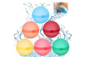 CHEVVY 6Pz Palloncini d'Acqua Auto-sigillanti Colorate 5,7 * 5,7CM Palline d'Acqua Magnetiche in Silicone Riutilizzabili per Divertimento Estivo all'Aperto Giocattoli d'Acqua