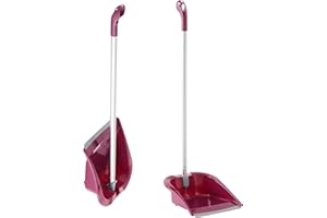 MAYA Recogedor Plegable Atomic. Ideal para Espacios Pequeños. Dimensiones 28 x 25 x 92 cm. Color Burdeos.