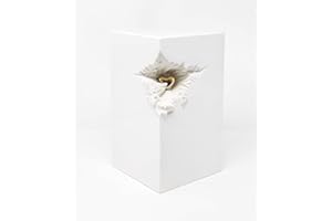 Aesthetic Urns Keramikurne für Asche, weiß, Hochglanz-Finish mit Herzmuster, 5,0 Liter, versiegelt, längliche moderne Urne