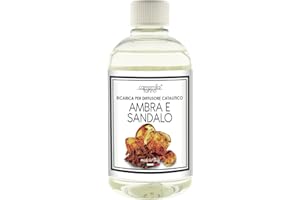 CAMOMILLA TORINO Ricarica Profumo 500 ml per Lampada catalitica 25 fragranze.Italy. (Ambra e Sandalo)