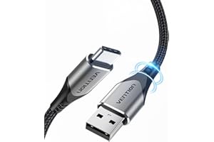 VENTION Long USB C Charger Cable 3M 60W, Nylon Braided USB C Fast Charging Cable Compatible with PS5 Controller, Xbox Controller, Kindle Paperwhite Fire Tablets, iPhone 16/15, Google Pixel 9/8/7