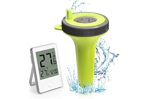 HAVENHARMO Pool Thermometer, Schwimmende Leicht Zu Lesen mit Indoor-Temperatur Luftfeuchtigkeit Monitor, Wireless Digital IP67 wasserdicht für Schwimmbäder (Grün)