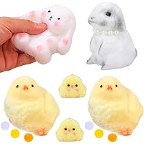 Dandin 2er-Set Stressball Kleines Gelbes Huhn | Squishy Anti-Stress-Spielzeug Für Kinder & Erwachsene